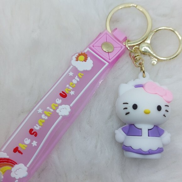 2/$25 Hello Kitty keychai wrist strap lanyard with "The sunshine Unicorn" - Picture 1 of 6